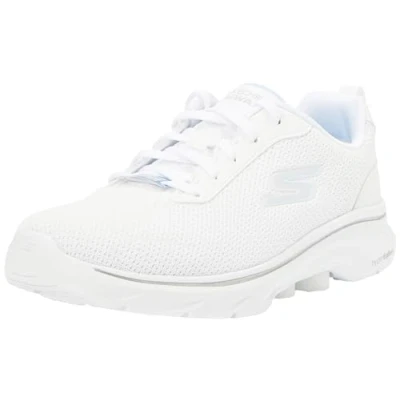Image of Skechers Women&#039;s GO Walk 7 Clear Path, White Textile Trim, 9 UK