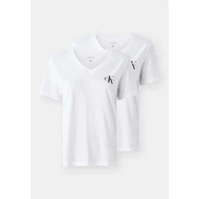 Image of Calvin Klein Jeans LOGO TEE 2 PACK Basic Tshirt, Women&#039;s, Size: XXS, Brilliant white