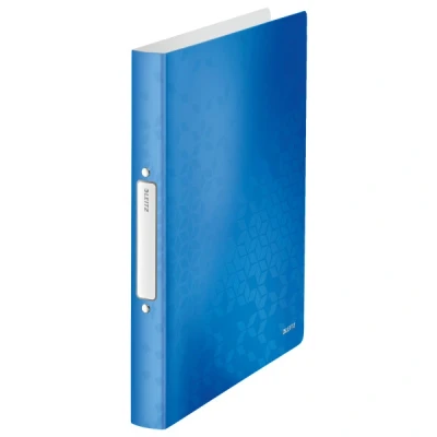 Image of Leitz 2 Ring Binder, Holds up to 190 Sheets, Wow Range, 25 mm Spine, 42570036 A4, Blue Metallic