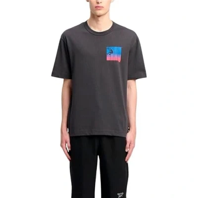 Image of Reebok SHAQ SILO LOGO TEE Print Tshirt, Men&#039;s, Size: Large, Washed black