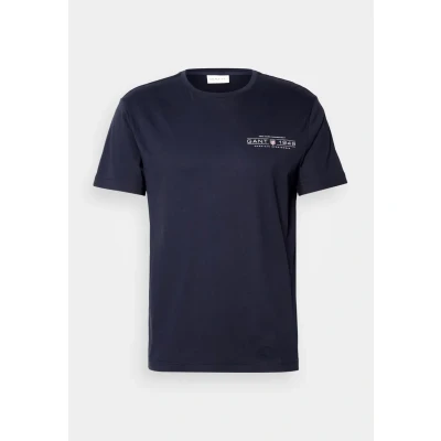 Image of GANT Printed Graphic Basic Tshirt, Men&#039;s, Size: Large, Evening blue