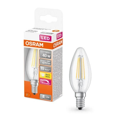 Image of OSRAM LED Bulb Socket: E14 Warm white 2700 K 5 W equivalent to 40 Retrofit CLASSIC P DIM