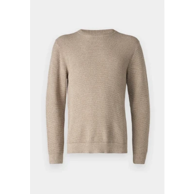 Image of Selected Homme Slhross Structure CREW NECK Jumper, Men&#039;s, Size: Large, Oatmeal/greige