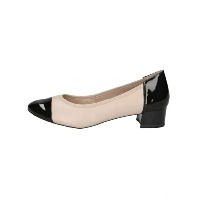Image of CAPRICE Women&#039;s Patent Block Heel Court Shoes, nude, 7 UK