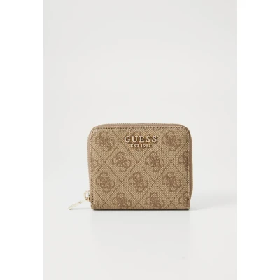 Image of Guess Laurel Small ZIP Around Wallet, Women&#039;s, Size: One Size, Latte logo