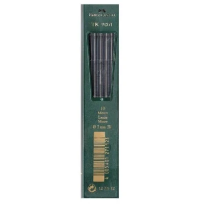 Image of Faber Castell F127112 2mm 2H Leads (Packof 10), Black