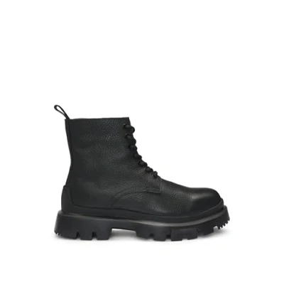 Image of HUGO Fabyan Laceup ankle boots, Men&#039;s, Size: 8, Black Leather