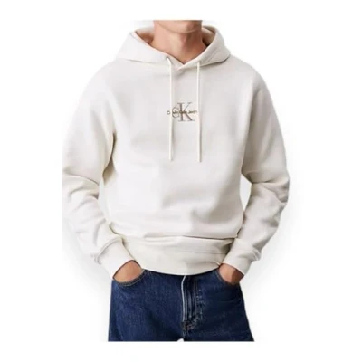 Image of Calvin Klein Jeans Monologo Hoodie Hoodie, Men&#039;s, Size: XXL, Ivory