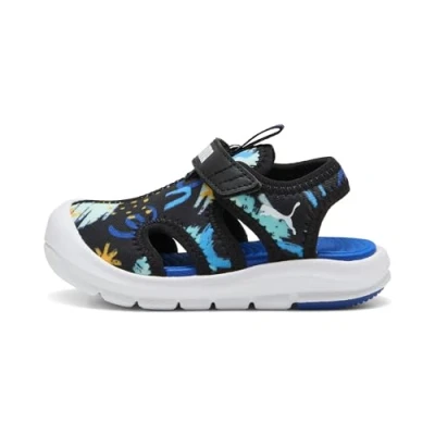 Image of Puma FUN Racer Unisex Walking sandals for kids, Size: 7K, Black/vivid blue Textile