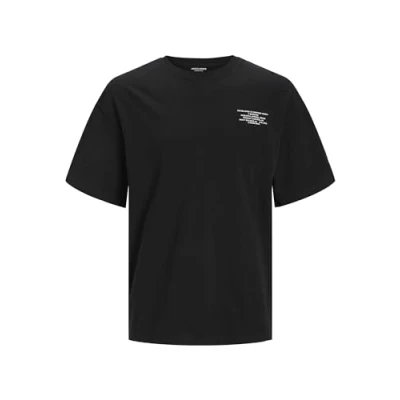 Image of Jack &amp; Jones Rundhals Print Tshirt, Men&#039;s, Size: Small, Black
