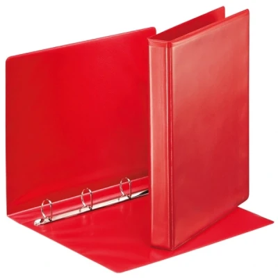 Image of Esselte 4 Ring Binder, PP, Holds up to 190 Sheets, 30 mm Spine, 49731 A4, Red