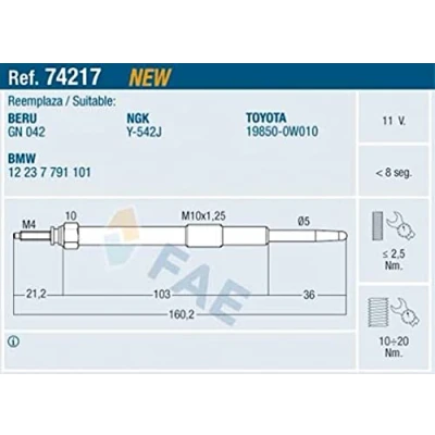 Image of Glow Plug FAE 74217