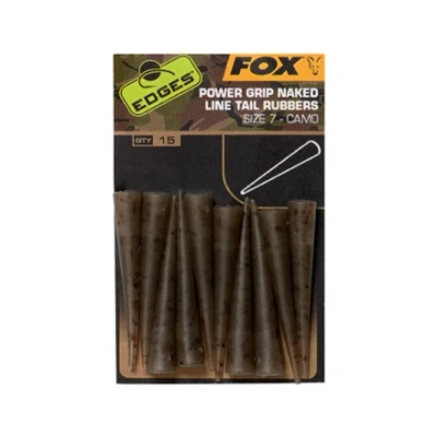 Image of Fox Edges Camo Power grip naked tail rubbers size 7 10 pieces Carp hooklink material