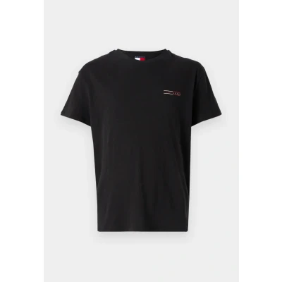 Image of Tommy Jeans Graphic SLUB TEE Print Tshirt, Men&#039;s, Size: 44, Black