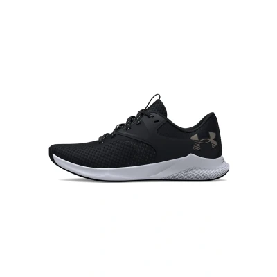 Image of Under Armour Charged Aurora 2 Training shoe, Women&#039;s, Size: 8.5, Black/metallic warm silver Textile/synthetics