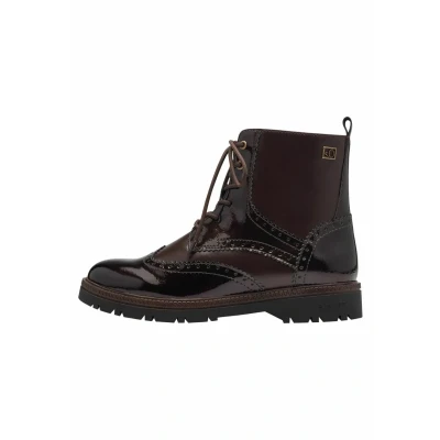 Image of s.Oliver Damen Schnürstiefel ohne Absatz mit Reißverschluss Vegan, Braun (Dark Brown), 37 EU