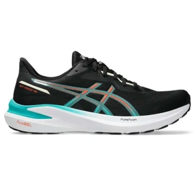 Image of Asics GT 1000 13 Road running shoes, Men&#039;s, Size: 7.5, Black/wave teal Textile/synthetics