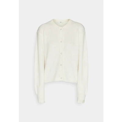 Image of JdY Women&#039;s Cardigan Crew Neck Button Placket Pearl Embellishment Knit Fit, Birch/detail: melange, XS