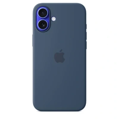 Image of Apple Silicone Back Cover Dark Blue MagSafe iPhone 16 Plus