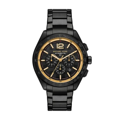 Image of Michael Kors Accelerator Chronograph watch, Men&#039;s, Size: One Size, Black
