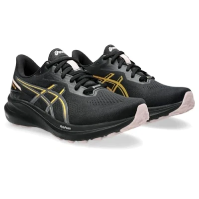 Image of Asics GT1000 13 GTX Stability running shoes, Women&#039;s, Size: 4.5, Black/stadium orange Textile/synthetics