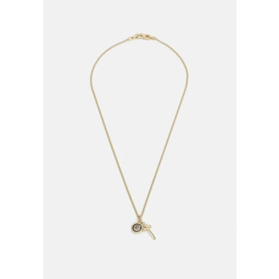 Image of Guess South Alameda Unisex Necklace Yellow goldcoloured/black, Size: One Size, gold coloured/black