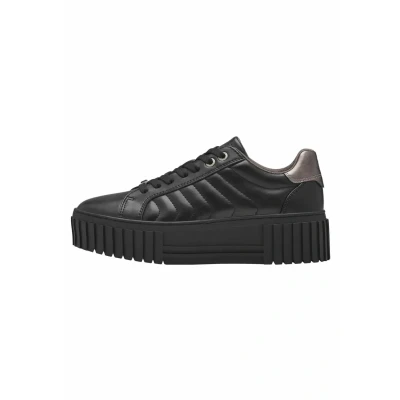 Image of s.Oliver Damen Plateau Sneaker mit Schnürsenkeln Vegan, Schwarz (Black), 40 EU