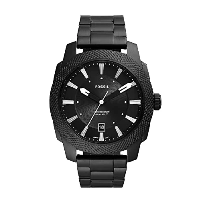 Image of Fossil Machine Watch, Men&#039;s, Size: One Size, Stainless steel &amp; black
