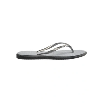 Image of Havaianas SLIM Point Tbar sandals, Women&#039;s, Size: 6/6.5, Steel grey Synthetics