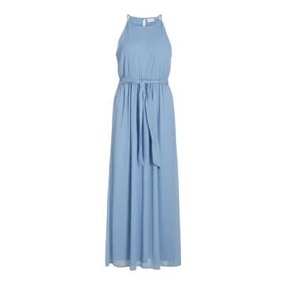 Image of VILA Vifalia Belted Maxi dress, Women&#039;s, Size: 12, Blissful blue