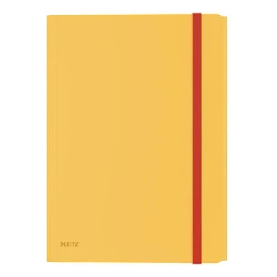 Image of Leitz A4 3 Flap Folder with Pocket, 150 Sheet Capacity, Cosy Range, Warm Yellow, 46190019