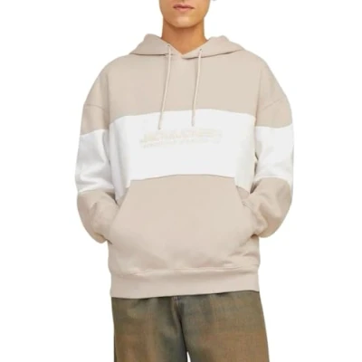Image of Jack &amp; Jones Elegacy Blocking HOOD NOOS Sweatshirt, Men&#039;s, Size: XL, Moonbeam detail:blocking