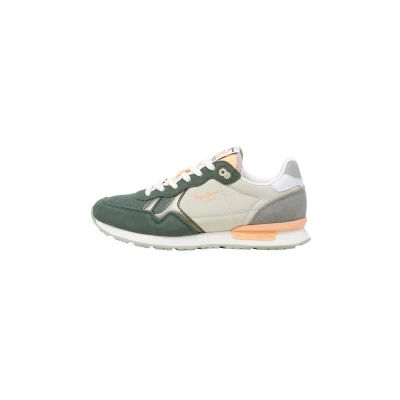 Image of Pepe Jeans BRIT CAMP Trainers, Women&#039;s, Size: 3, Casting green Leather/synthetics