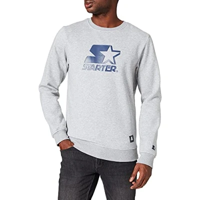 Image of Starter LOGO Crewneck Sweatshirt, Men&#039;s, Size: Small, Heathergrey