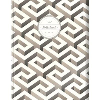 Image of Blanko Notizbuch (©Star, A4, 156 Seiten, Softcover) Mit Register + Seitenzahlen Leeres Notizheft zum Selbstgestalten, Zeichenbuch, Skizzenbuch, Blankobuch, Malbuch „Labyrinth“