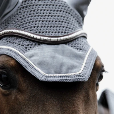 Image of Kentucky Wellington Ear Cover Velvet Grey For Horse