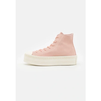 Image of Converse Women&#039;s Chuck Taylor All Star Modern Lift Platform Mono Suede Sneaker, Pink Sage Egret, 3.5 UK