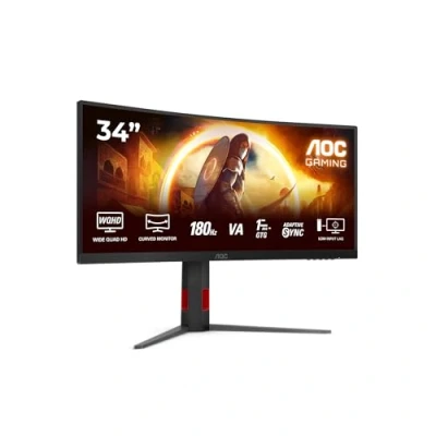 Image of AOC CU34G4 Wide Quad HD 34&quot; Curved VA Gaming Monitor Black, Black
