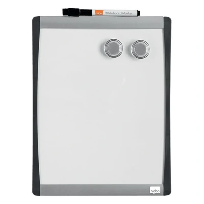 Image of Nobo Mini Magnetic Whiteboard With Arched Frame, Wall Mountable, Includes Pen, Magnets &amp; Foam Adhesive Pads, Home/Office, 215 x 280 mm, White, 1903778