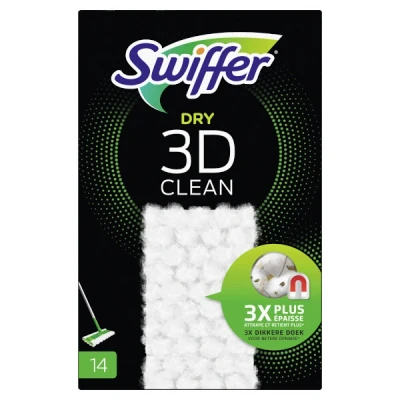 Image of Swiffer Dust Catcher Mop 3D Cleaning Refills Dry Wipes for Floors 14