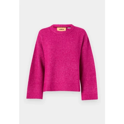 Image of JJXX Jxsigga Diverse CREW NECK Jumper, Women&#039;s, Size: XS, Fuchsia red