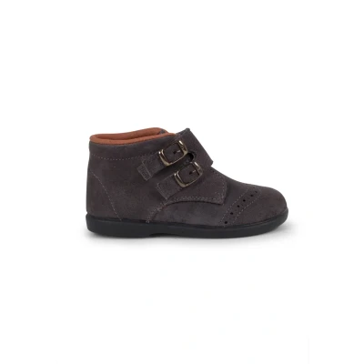 Image of Pisamonas Adherente Adorno Hebillas Baby shoes for kids, Size: 4.5K/5K, Gris Leather