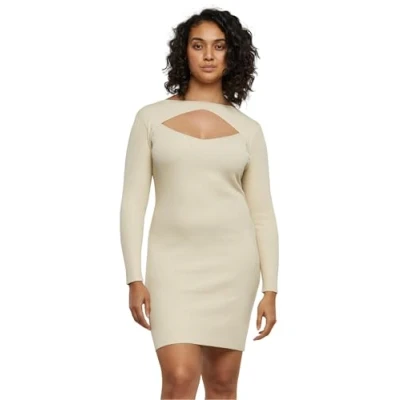 Image of Urban Classics CUT OUT Shift dress, Women&#039;s, Size: 5XL, Sand