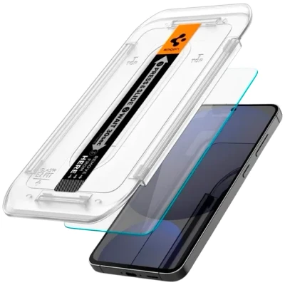 Image of Spigen EZ Fit Tempered Glass Clear Screen Protector with Montageframe Samsung Galaxy S24 FE 2 Pack