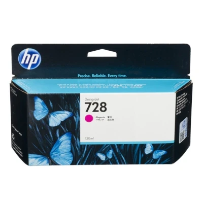 Image of HP 728 F9J66A Magenta 130 ml Genuine Ink Cartridge with Original DesignJet Ink, for T730 and T830 Large Format Plotter Printers 729 Printhead