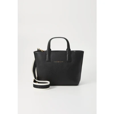 Image of Tommy Hilfiger Women&#039;s Th Logotape Mini Tote Aw0aw17448, One Size, Black (Black), Size