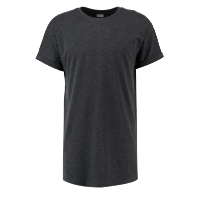 Image of Urban Classics LONG Shaped Turnup Basic Tshirt charcoal, Men&#039;s, Size: Large, Charcoal