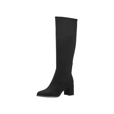 Image of MARCO TOZZI Damen Hohe Stiefel mit Absatz Spitz Elegant, Schwarz (Black), 37 EU
