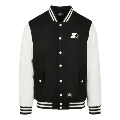 Image of Starter College Bomber Jacket, Men&#039;s, Size: Medium, Black/white