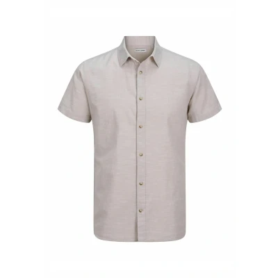 Image of JACK &amp; JONES Men&#039;s Jjesummer Shirt Ss Sn Short Sleeved, Crockery, L